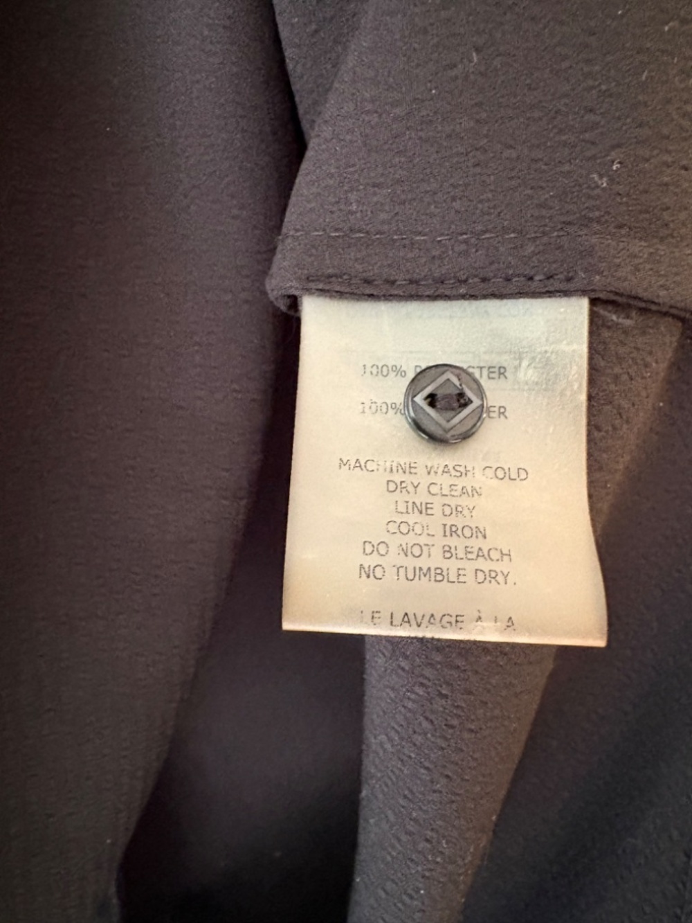 David Lerner Satin Button-Back Long Sleeve Blouse - Picture 8 of 8
